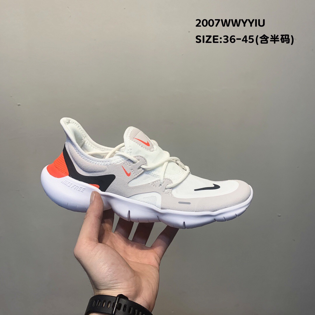 2020 Nike Free Rn 5.0 2019 White Black Red Running Shoes